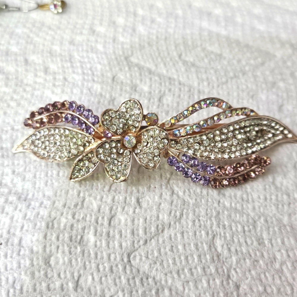 Multi color Rhinestone Hair Clip